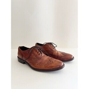 Cole Haan brown leather brogued wingtip oxford dress shoes